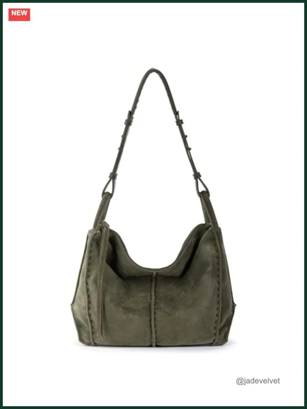 Large Leather Hobo Purse with Zipper Pocket - Everyday Travel Handbag